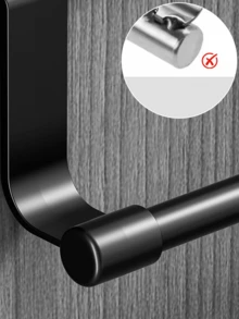 1PC/2PCS Single Bar Towel Rack, Cabinet Door Hanging, No-Drill Stainless Steel Towel Bar, Kitchen Storage Rack, Storage Rack, Hanging Rack, Bath Towel Storage Accessories, Kitchen Tools, Kitchen Essentials, Home Essentials, Room Decor - Black - View 6