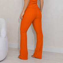 Women's Flare Riding Pants, Premium Bootcut Style, Elegant - 橘色 - 查看 6