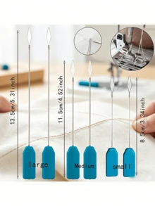Juego de 1/3 piezas de enhebradores de máquina de coser, material de acero inoxidable, herramienta de enhebrado rápido de alta precisión, tamaños grande, mediano y pequeño disponibles, apto para múltiples modelos de máquinas de coser, fácil de usar, duradero, incluye guía de enhebrado - multicolor - Ver 10