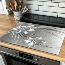 1pc Heat Resistant Cover, Non-Slip Scratch Resistant Surface, Easy Clean Polyester Material, For Kitchen, Washing Machine, Dryer, Stove Protector, Home Appliance Accessories, Modern Kitchen Utensils And Non-Slip Texture. - Multicolor - View 11