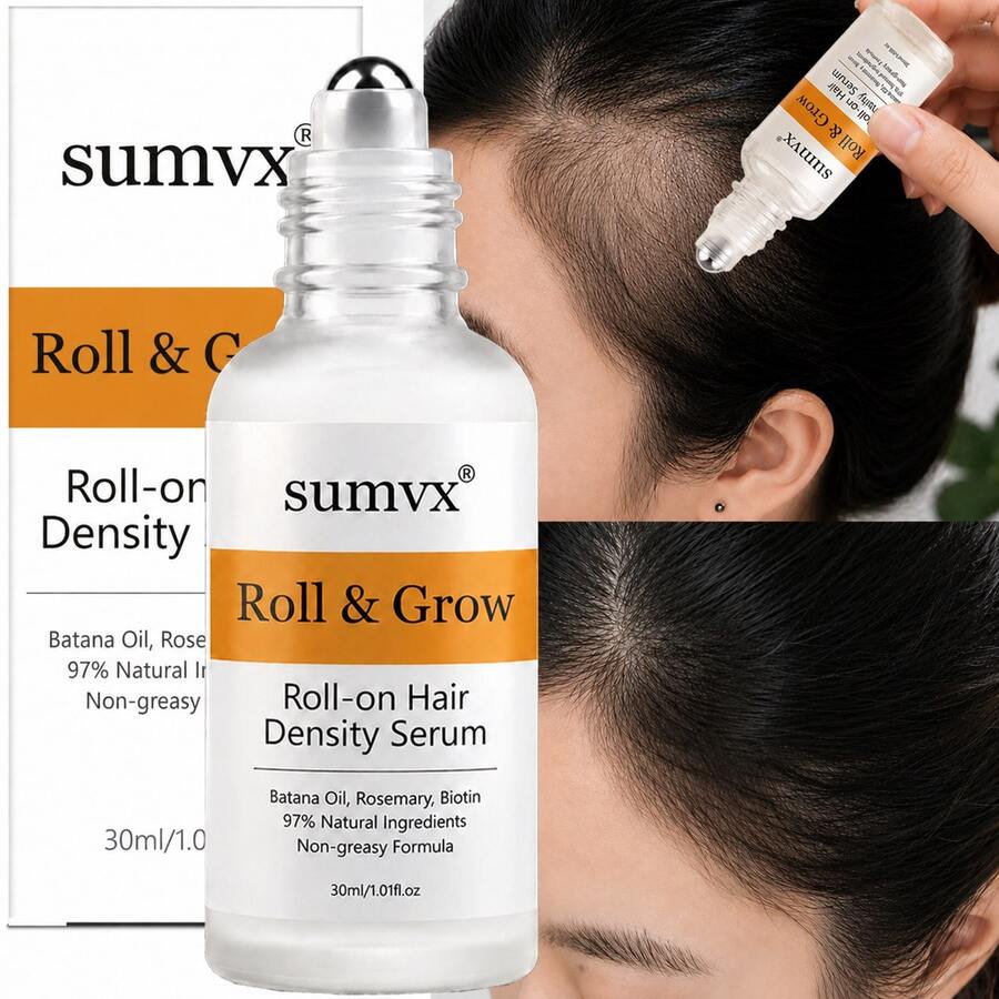 SUMVX 30ml 護髮油，豐盈髮量精華，滋養頭皮，強化髮根，防止斷裂，修復分叉，使頭髮更豐厚。適用於眉毛與睫毛，持久香氛，打造迷人秀髮。