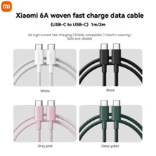 Xiaomi 6A Nylon Woven USB-C To USB-C Fast Charging Data Cable - 1 Meter - Supports 120W Fast Charging - Multiple Color Options - Suitable For IPhone 15, Samsung, And Xiaomi Laptops - Multicolor - View 8
