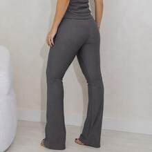Women's Flare Riding Pants, Premium Bootcut Style, Elegant - 灰色 - 查看 6