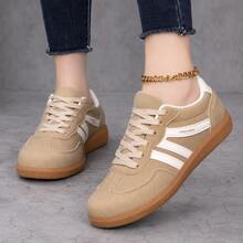 2026Women's Casual Sneakers, Retro Lace Up Walking Shoes, Comfortable Low Top Athletic Footwear For Daily Wear And Travel - Khaki - View 4
