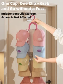Highly Attractive Multi-Functional Storage Rack, Behind-Door Storage Rack For Hats, Portable Storage With 360° Rotation, Easy Access, Quick Out, Wall-Mounted Display Rack, Coat Rack With Bag Hooks, Multi-Functional Hanging Rack, Can Store Ties, Scarves, Coats, Baby Bibs, Etc., Organized Storage For Clearer And More Beautiful Display - View 6