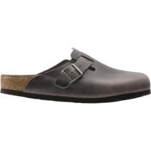 Birkenstock Boston Soft Footbed Oiled Leather Iron Grey - Grey - View 1