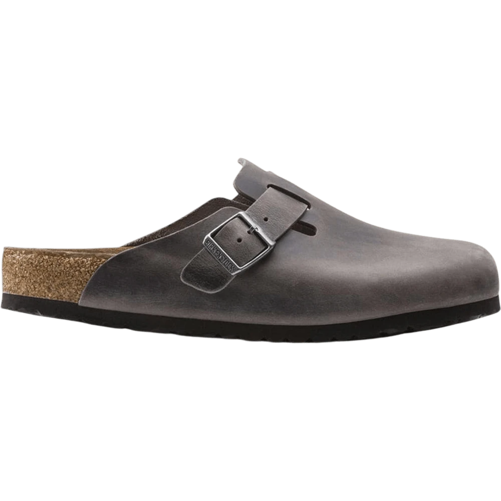 Birkenstock Boston Soft Footbed Oiled Leather Iron Grey - Grey - View 1