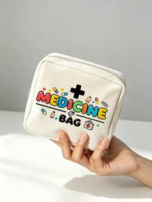 Tragbare Medikamentenaufbewahrungstasche mit "Medizin"-Muster, Pillendose, Erste-Hilfe-Set, Kosmetiktasche, Münzbeutel, geeignet für den täglichen Gebrauch/Outdoor/Reisen, praktische Medikamentenaufbewahrung, kann Medikamente, Kosmetika, Handy und andere kleine Gegenstände organisieren, Reiseessentiell, Weihnachtsgeschenk, personalisierte Geschenktasche, Lehrergeschenk, kleines Geschenkaustausch, Raumdekoration - Verschiedenfarbig - Übersicht 4