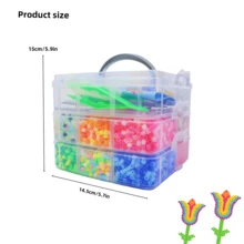 1set/1pc 5mm Large Melting Beads With Big Holes, High-Quality Pixel Mosaic Melting Bead Accessories, Available In Multiple Colors For DIY Creative Jewelry Making And Decoration, DIY Iron-On Handmade Hot Melt Beads, - Multicolor - View 9