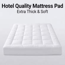 Extra Thick Hotel Quality Hypoallergenic Soft Supportive Quilted Box Stitched Mattress Pads - Single(90*190+10cm) - View 1