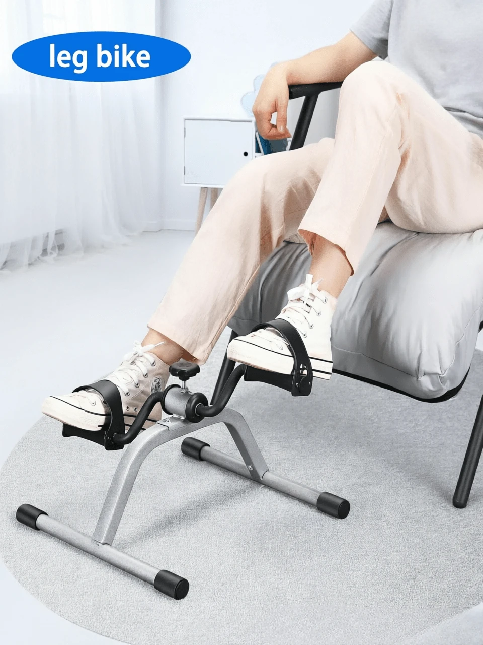Desktop Home Rehabilitation Exercise Bike With Stable Anti-Slip Base, Compact And Easy To Store, Suitable For Leg And Arm Recovery Training; Lightweight Portable Floor Stationary Bike - Random Color - View 1