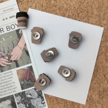 [9pcs Coffee Cup Push Pins] 9pcs Cute Coffee Cup Shaped Push Pins | White With Black Decoration, Plastic Material, Suitable For Office, Home, Photo Wall And Classroom Decoration, Perfect For Organizing Notes And Adding Comfort To Any Space, Coffee Bar Accessory - Sets - View 4