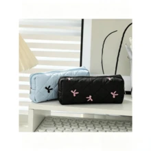 1pc Large Capacity Floral Pattern Pencil Case, Portable Desktop Stationery Storage Bag - Multicolor - View 18