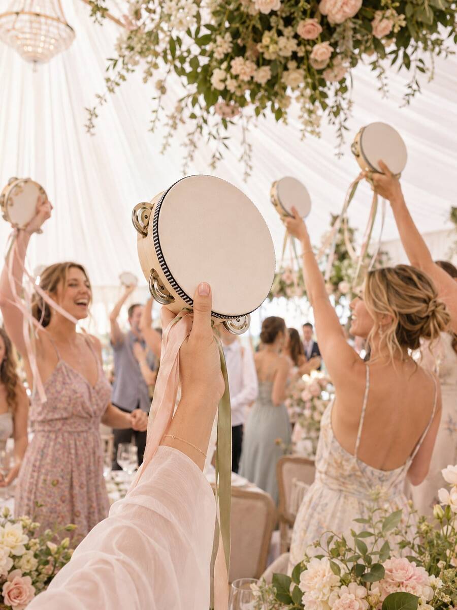 Single Row Tambourine: Wooden Handheld Drum With Metal Bells - Ideal Percussion Instrument For Weddings And Parties, Best Gift, Wedding Decor, Home Decor, Room Decor, Party Favors, Bridal Shower, Graduation, Birthday Decor, Party Decor, Bachelorette Party