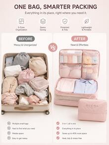 New 5-In-1 Compression Storage Bag, Portable Space-Saving Clothing Organizer For Business Travel, Travel Essential - Multicolor - View 3