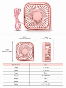 FIYIBAN 1pc 3-Speed USB Desktop Fan - Quiet Portable Mini Desk Fan Suitable For Office, Home And Study - Powerful Airflow With Adjustable Wind Speed Levels - Desk Fan - View 8