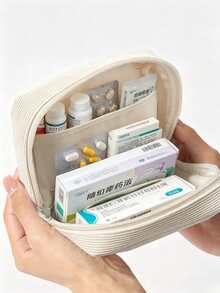 Tragbare Medikamentenaufbewahrungstasche mit "Medizin"-Muster, Pillendose, Erste-Hilfe-Set, Kosmetiktasche, Münzbeutel, geeignet für den täglichen Gebrauch/Outdoor/Reisen, praktische Medikamentenaufbewahrung, kann Medikamente, Kosmetika, Handy und andere kleine Gegenstände organisieren, Reiseessentiell, Weihnachtsgeschenk, personalisierte Geschenktasche, Lehrergeschenk, kleines Geschenkaustausch, Raumdekoration - Verschiedenfarbig - Übersicht 3
