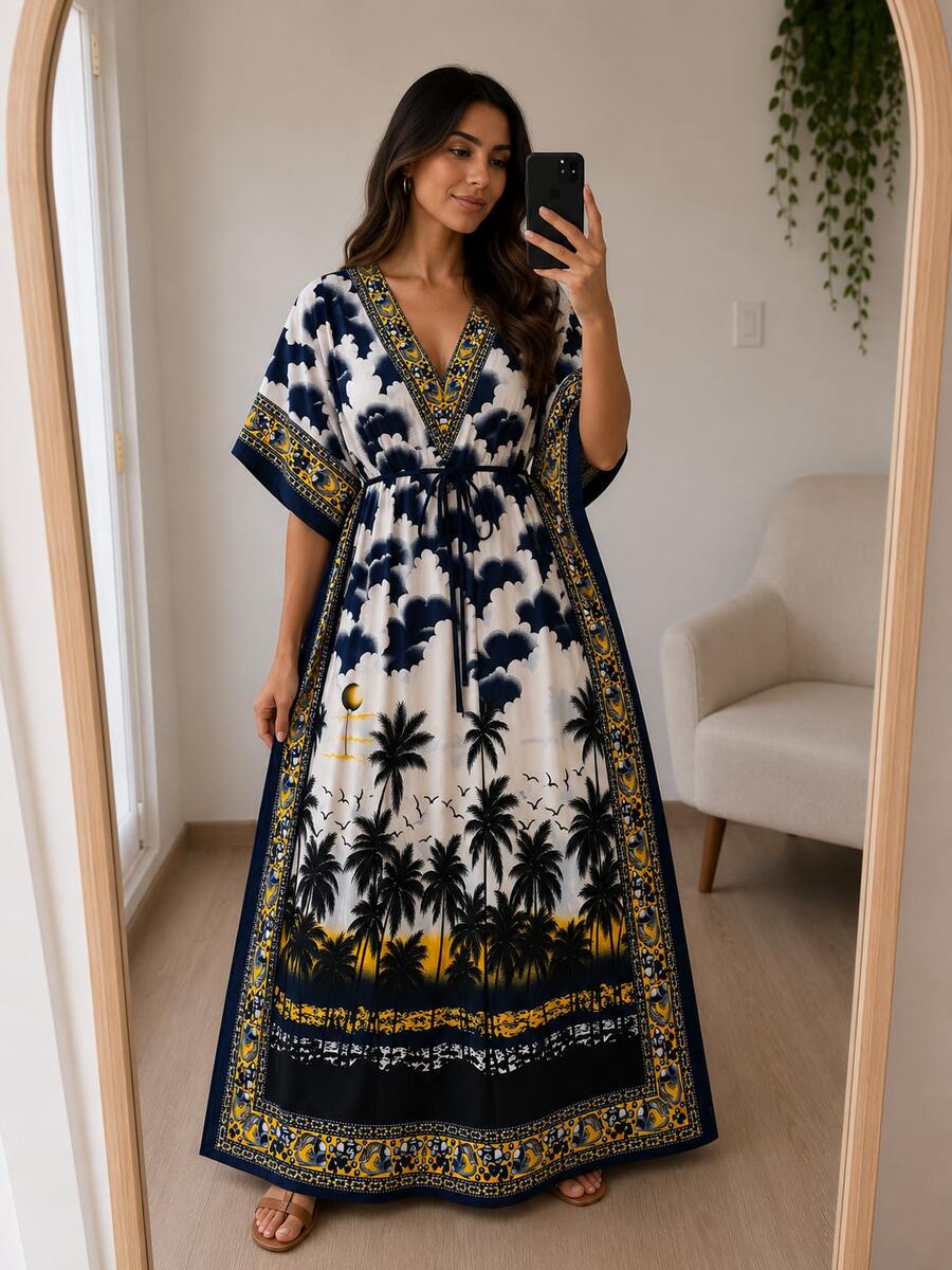 Women Long Dresses - Royal Blue - View 1