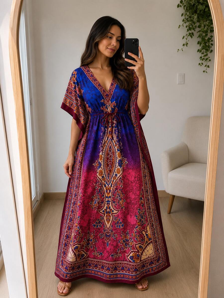 Women Long Dresses - Rose Red - View 1