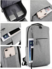 1pc/10pcs Minimalist Laptop Backpack Business Computer Bag Casual Travel Daily Use Student School Bag Lightweight Nylon Zipper Storage Design Suitable For Campus College Students Teenagers Men Women Back To School Season Essential Urban Casual Daily Commute - Multiple Styles - View 8