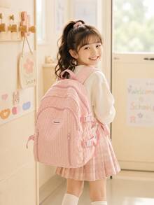XD 男孩女孩通用高顏值輕量大容量後背包,適合國中學生開學季、日常使用與旅行 - 彩色 - 查看 6