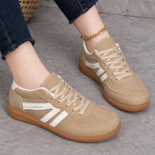 2026Women's Casual Sneakers, Retro Lace Up Walking Shoes, Comfortable Low Top Athletic Footwear For Daily Wear And Travel - Khaki - View 8