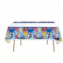Anime Party Tablecloth, Cartoon Tablecloth Birthday Party Decoration Disposable Tableware Cartoon Tablecloth Party Gift, Cartoon Anime Hedgehog Image Birthday Party Decoration - Multicolor - View 3