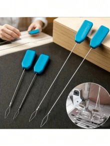 Juego de 1/3 piezas de enhebradores de máquina de coser, material de acero inoxidable, herramienta de enhebrado rápido de alta precisión, tamaños grande, mediano y pequeño disponibles, apto para múltiples modelos de máquinas de coser, fácil de usar, duradero, incluye guía de enhebrado - multicolor - Ver 5