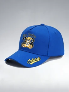 1件/2件裝「California 23」嘻哈熊個性化數字圖案印花中性彎帽簷棒球帽與斜跨包，街頭時尚戶外運動棒球帽與包，可調節，送給自己或朋友的禮物 - 彩色 - 查看 17
