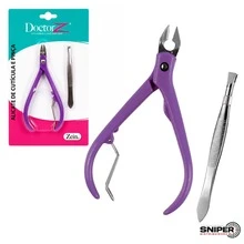 Manicure Kit 2 Pieces: Nail Clippers + Tweezers - Perfect Nails And Eyebrows - Morado - Ver 7