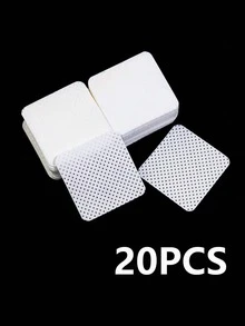 20pcs Nail Polish Remover Wipes, Plum Blossom Shape, Manicure Pedicure Cotton Pads, Nail Cleaning Tools, Nail Polish Remover - White - View 6