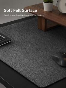 1pc Felt Computer Desk Mouse Pad, Multiple Sizes Available, Minimalist Solid Color Extra Wide Keyboard Desk Mat, Dotted Non-Slip Bottom Office Study Gaming Desk Pad, Suitable For Desktop Computer/Laptop/Keyboard Mouse Combination Use - View 4