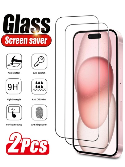2pcs High Definition Transparent Tempered Glass Screen Protector, Compatible With IPhone 17 Pro Max/17 Pro/17 Air/17, 16 Pro Max/16 Pro/16 Plus/16, 15 Pro Max/15, 14 Pro Max/14 Plus/14, 13/12/11 Pro Max, XS/XR/X, 7/8 Mini, 9H Hardness Anti-Scratch Bubble-Free Full Coverage Phone Case Compatible Screen Protector Phone Accessory