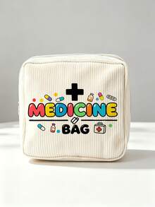 Tragbare Medikamentenaufbewahrungstasche mit "Medizin"-Muster, Pillendose, Erste-Hilfe-Set, Kosmetiktasche, Münzbeutel, geeignet für den täglichen Gebrauch/Outdoor/Reisen, praktische Medikamentenaufbewahrung, kann Medikamente, Kosmetika, Handy und andere kleine Gegenstände organisieren, Reiseessentiell, Weihnachtsgeschenk, personalisierte Geschenktasche, Lehrergeschenk, kleines Geschenkaustausch, Raumdekoration - Verschiedenfarbig - Übersicht 10