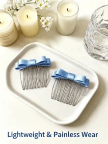 1pc/2pcs Bow Hair Clip, Bangs Clip, Elegant Hair Accessory, Side Bangs Styling Clip, Multi-Functional Comb Hair Clip, Cute Personalized Hair Accessory, Photo Prop, Suitable As Women's Gift, Holiday Gift, Back To School, Hair Accessory, Summer, Travel, Holiday, Party - Multiple - View 5