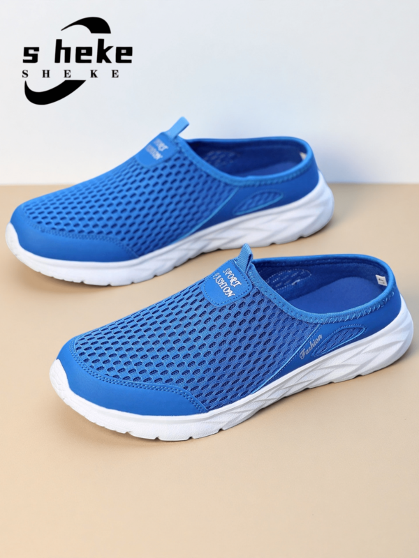 Men's Comfortable Outdoor Mesh Slip-On Athletic Sandals, Breathable Quick Dry Anti-Slip Leisure Sports Slides, Suitable For Venues
