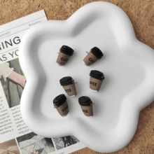 [9pcs Coffee Cup Push Pins] 9pcs Cute Coffee Cup Shaped Push Pins | White With Black Decoration, Plastic Material, Suitable For Office, Home, Photo Wall And Classroom Decoration, Perfect For Organizing Notes And Adding Comfort To Any Space, Coffee Bar Accessory - Sets - View 5