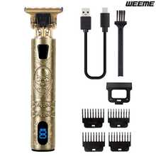 WEEME 4pcs/3pcs/2pcs Men's Professional Electric Shaver Set, With LED Display, Wireless Hair Clipper Shaver Beard Trimmer, Men's Hair Clipper Barber Scissors Set Gift - View 6