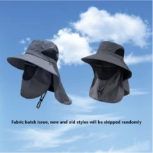 Sombrero de sol de unicolor con máscara facial desmontable, unisex, diseño de malla transpirable, protección efectiva contra mosquitos e insectos, adecuado para playa, pesca, senderismo, campamento al aire libre - multicolor - Ver 10