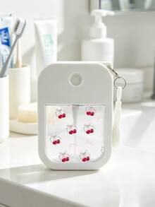 Bow & Cherry Print Card-Style Spray Bottle, Portable Refillable Travel Bottle, Alcohol Card Spray Bottle, Can Hold Essential Oil Concentrate, Hand Sanitizer, Alcohol, Compact Portable Travel Refillable Bottle, With Silicone Protective Case & Hanging Hook, Suitable For Living Room, Bedroom, Outdoor, Essential Travel Accessory - Multicolor - View 9