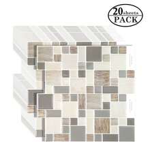 WoStick 10x10 Inch Waterproof Textured Vinyl DIY Wallpaper, Self-Adhesive Small Square Anti-Splash Tile Stickers For Home Decor - Light Gray Marble - View 11