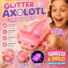 "Shapeable Axolotl Squishy Toy – Slow Rising Fidget Stress Reliever" - Multicolor - View 3