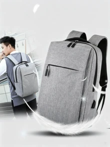 1pc/10pcs Minimalist Laptop Backpack Business Computer Bag Casual Travel Daily Use Student School Bag Lightweight Nylon Zipper Storage Design Suitable For Campus College Students Teenagers Men Women Back To School Season Essential Urban Casual Daily Commute - Multiple Styles - View 4