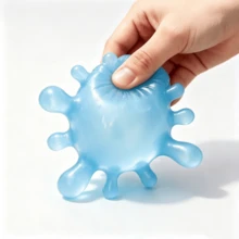 Water Splash Shaped TPR Squeeze Ball, Flexible Stretchable Sensory Toy For Stress And Anxiety Relief, Random Color - 彩色 - 查看 3