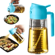 Bình đựng dầu thủy tinh 2 trong 1 16oz/470ml, bình dầu ô liu đa năng xịt và rót có vạch chia, bình đựng dầu chống rò rỉ, chai xịt kiểm soát dầu cho nồi chiên không dầu BBQ nướng salad, bình thủy tinh trong suốt chống nhỏ giọt, đồ dùng nhà bếp màu trơn, quà tặng lễ hội - Xem 13