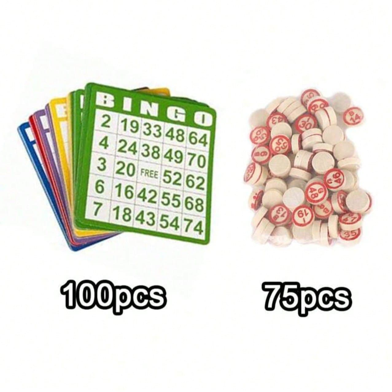 175件套賓果遊戲組,包含100張賓果卡與75顆抽號球,適合節日派對遊戲、感恩節賓果、賓果印章、塔羅牌、賓果遊戲、賓果卡等 - 彩色 - 查看 1