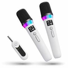 Mikrofon Nirkabel Ganda Sing dengan Receiver, Sistem Mikrofon Karaoke Isi Ulang 2.4G, Pasang & Mainkan, Audio Jernih, Daya Tahan Baterai Lama, Efek Suara, Untuk KTV Rumahan, Pesta, Acara, dan Pembicara - View 1