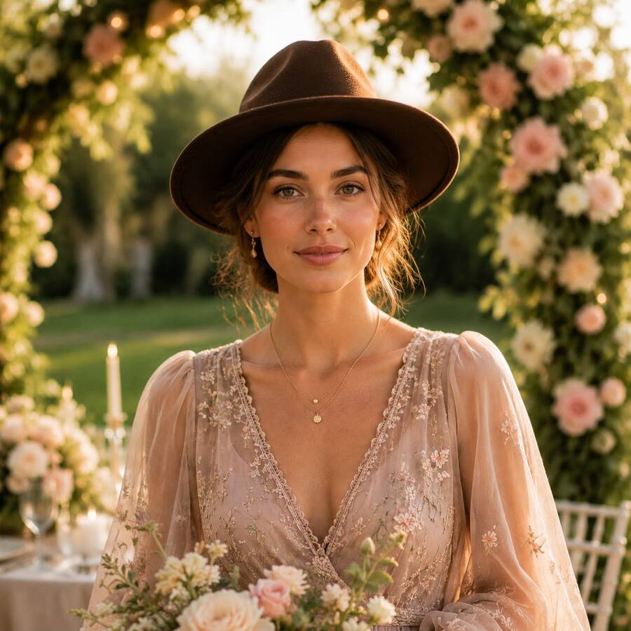 JEWELRYWE Fedora Hat For Men And Women, Classic Felt Hat, Panama Hat, Suitable For Camping Party Weddings Church Events, Thanksgiving Christmas Gifts - 黑色 - 查看 1