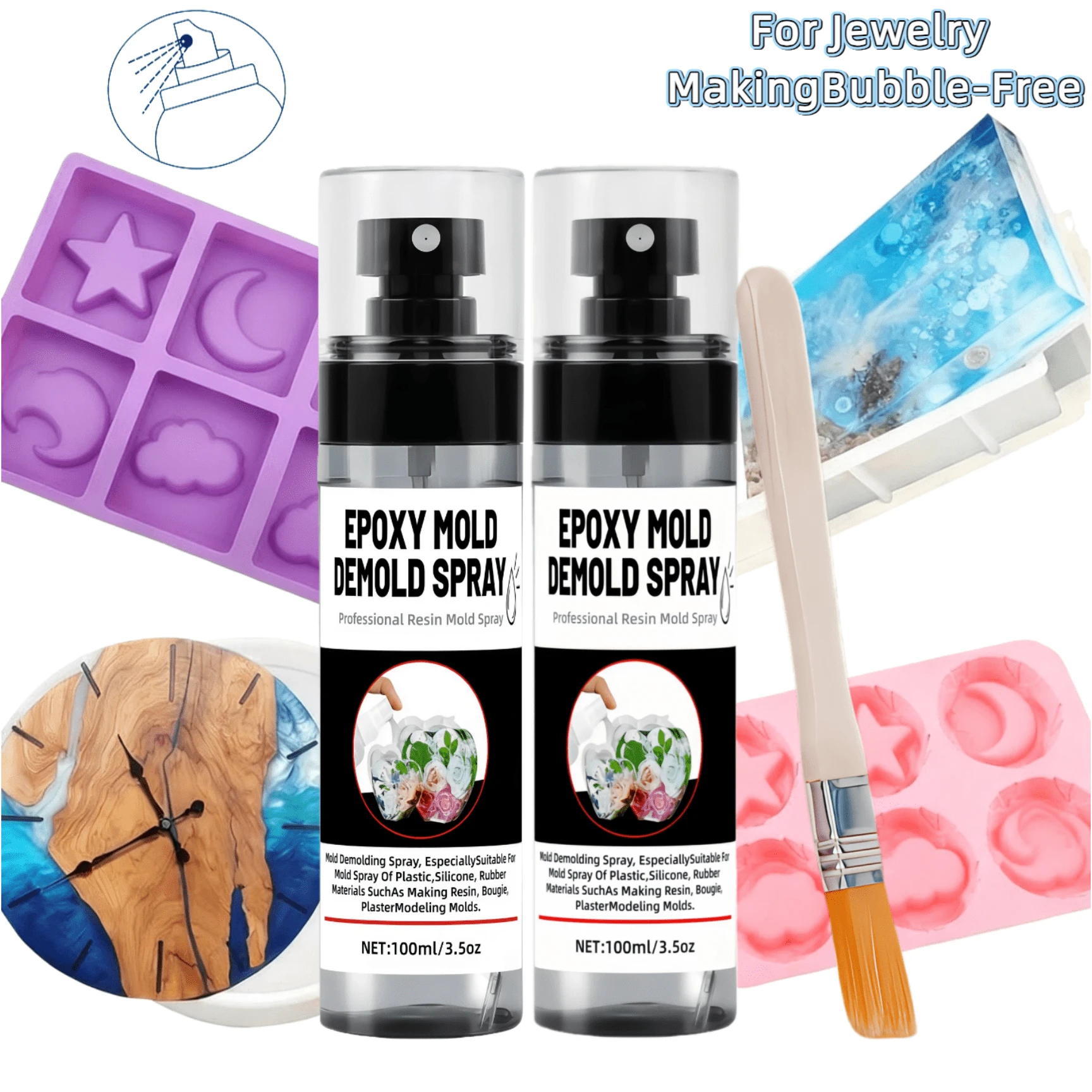 環氧樹脂與矽膠模具脫模劑噴霧，快乾不黏潤滑劑，適用於 DIY 手作鑄造