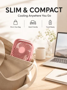 FIYIBAN 1pc 3-Speed USB Desktop Fan - Quiet Portable Mini Desk Fan Suitable For Office, Home And Study - Powerful Airflow With Adjustable Wind Speed Levels - Desk Fan - View 4